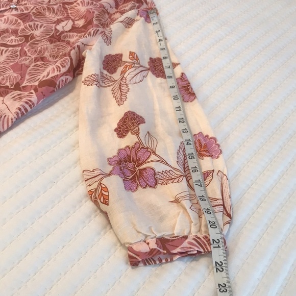 NEW Tahari 100% Linen Pink Floral Button Down Top Size Small - Picture 14 of 15